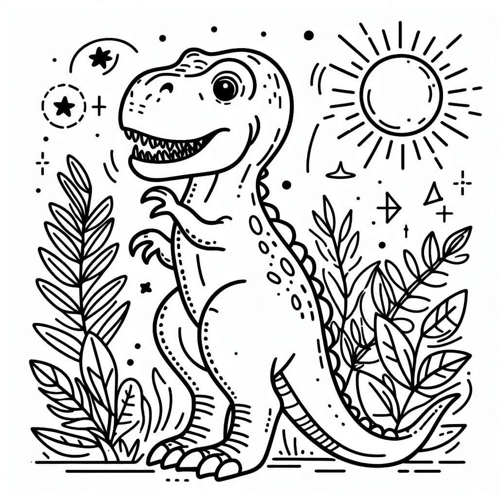 Desenho deUm Dinossauro de Desenho Animado para colorir