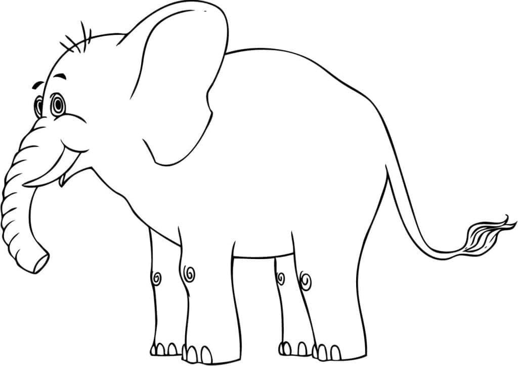 Desenho deUm Elefante Feliz para colorir