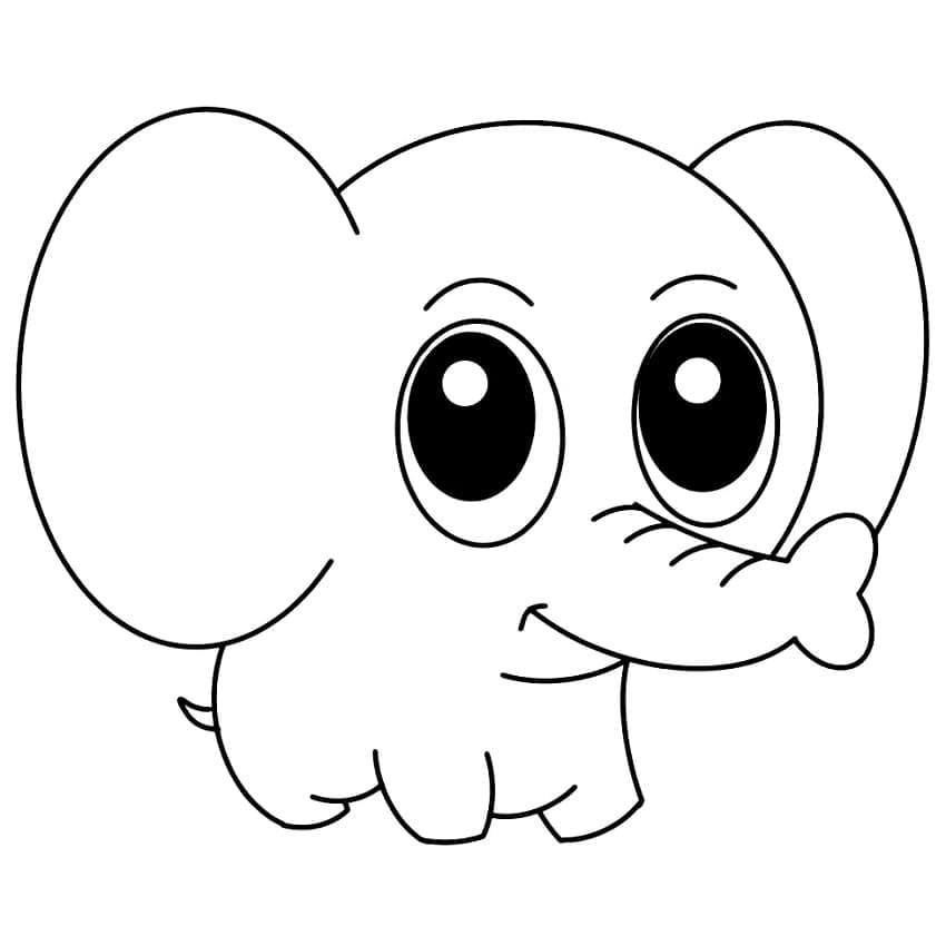 Desenho deUm Elefante Fofo para colorir