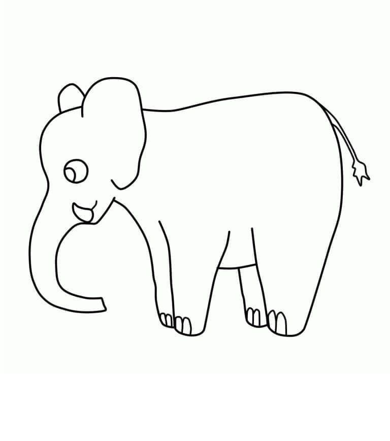 Desenho deUm Elefante Muito Simples para colorir