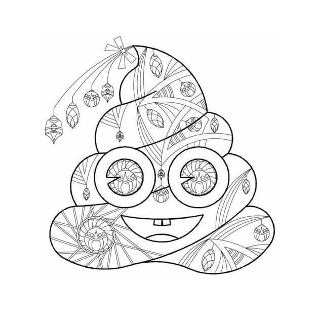 Desenho de Um Emoji de Cocô para colorir