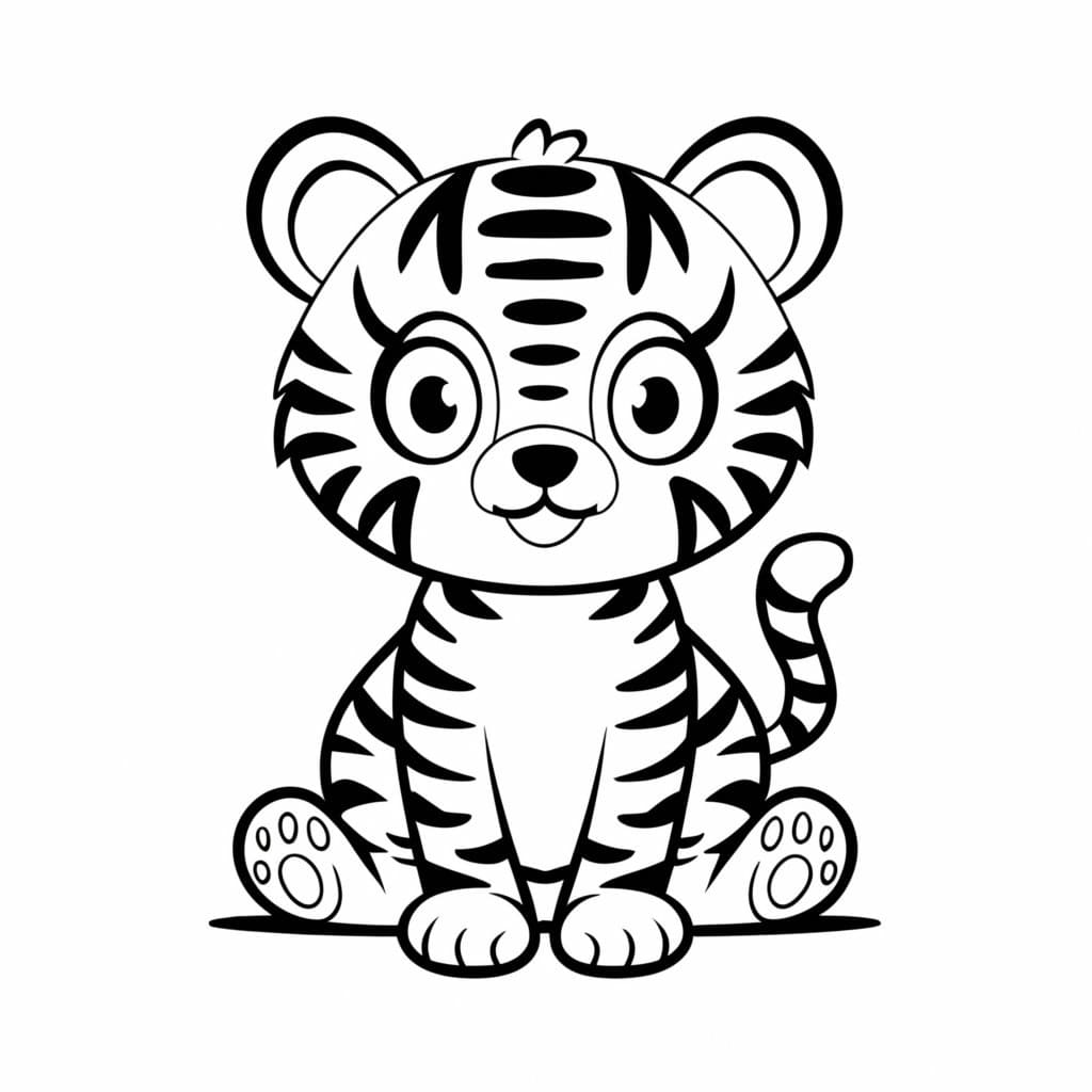 Desenho deUm Filhote de Tigre para colorir