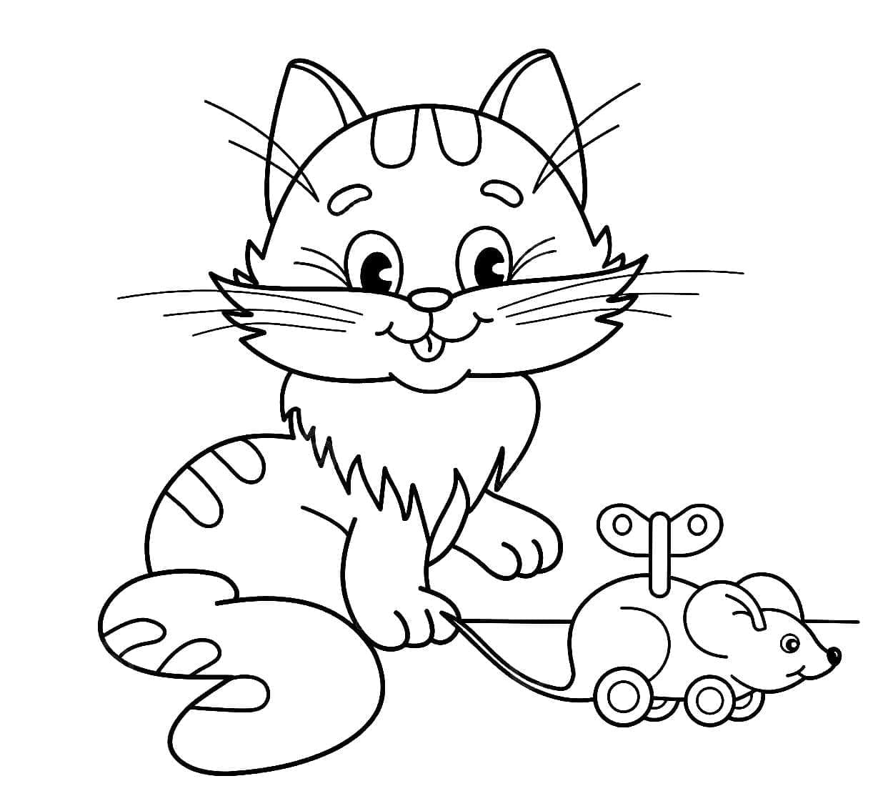 Desenho de Um Gatinho Animado para colorir