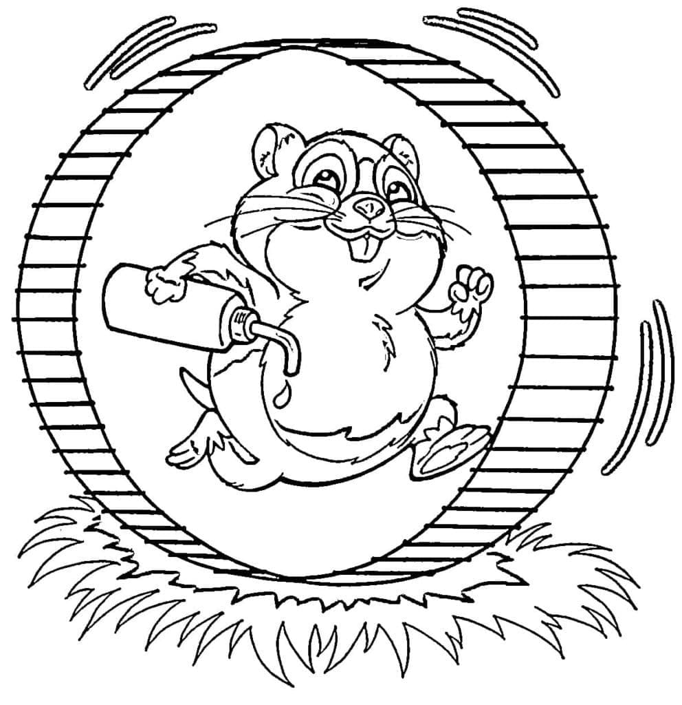 Desenho de Um Hamster Animado para colorir