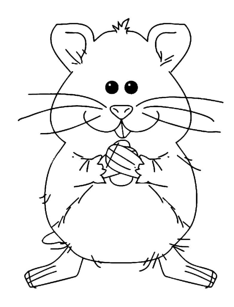 Desenho de Um Hamster Feliz para colorir