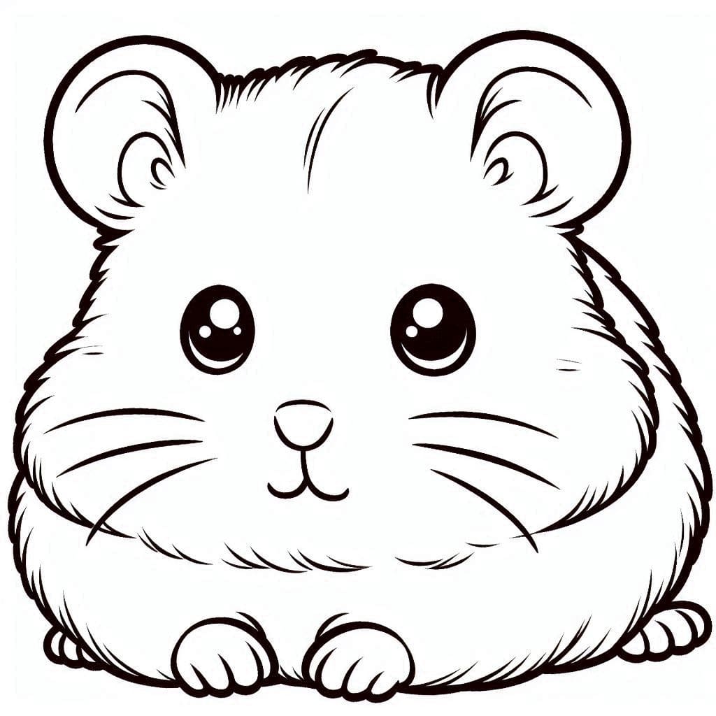 Desenho de Um Hamster Fofo para colorir