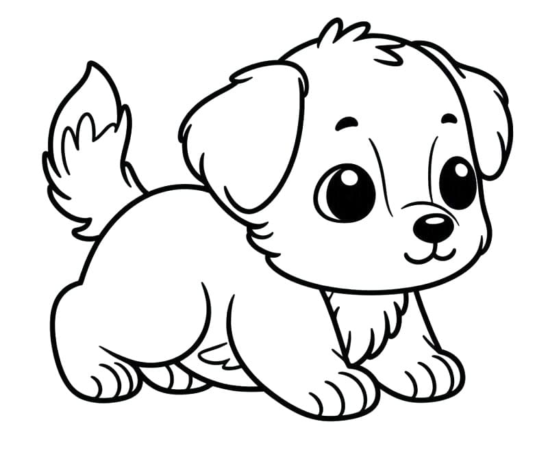 Desenho deUm Kawaii Cachorro para colorir