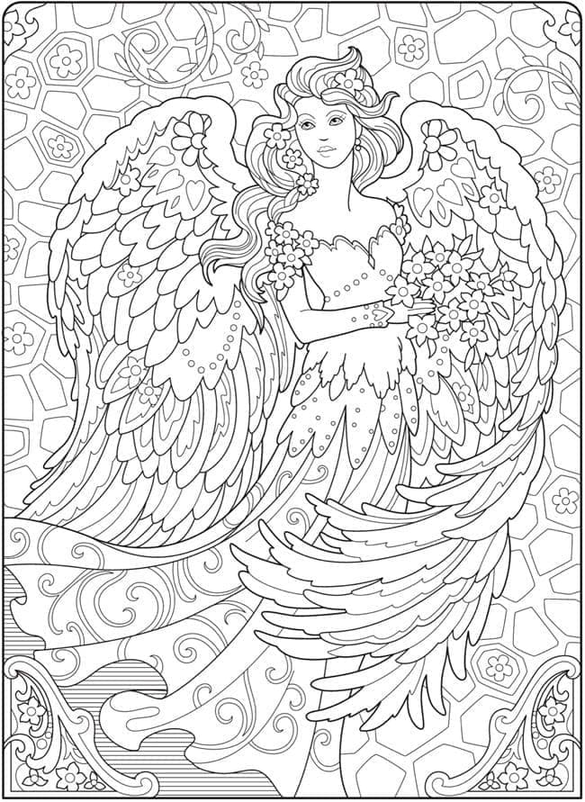 Desenho deUm Lindo Anjo para colorir