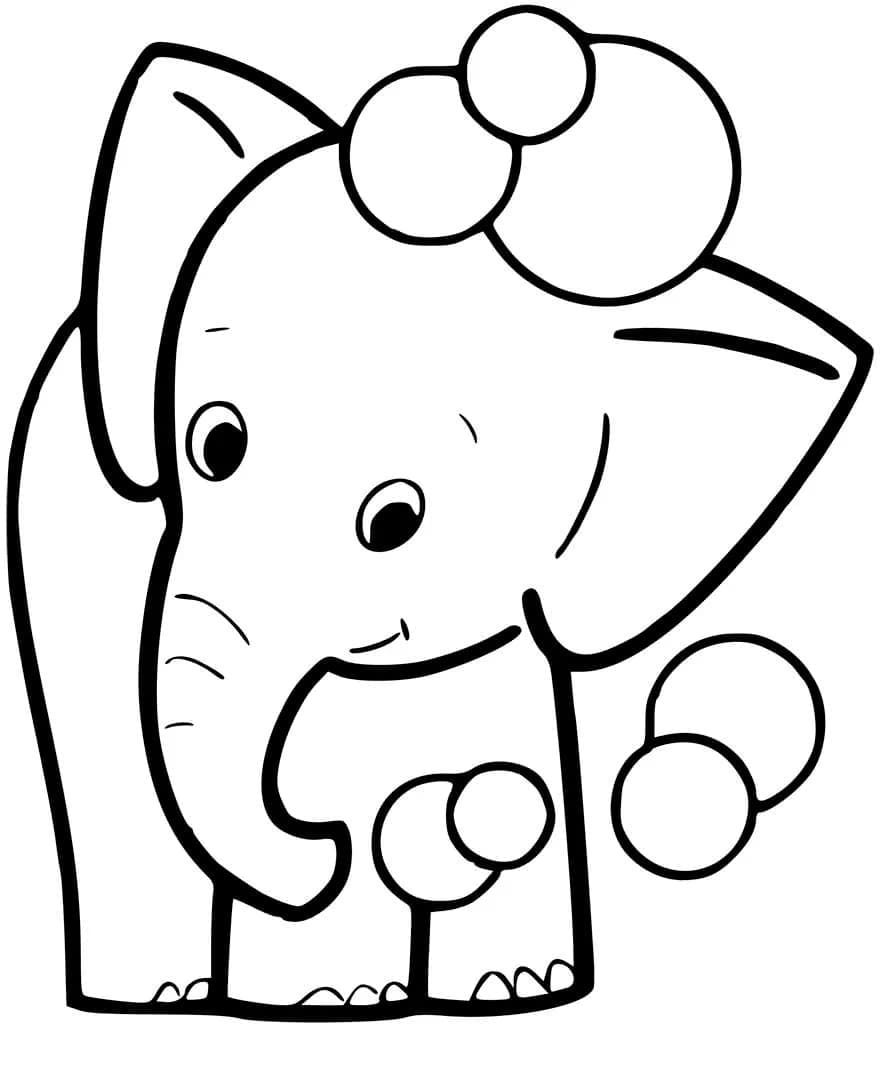 Desenho deUm Lindo Elefante para colorir