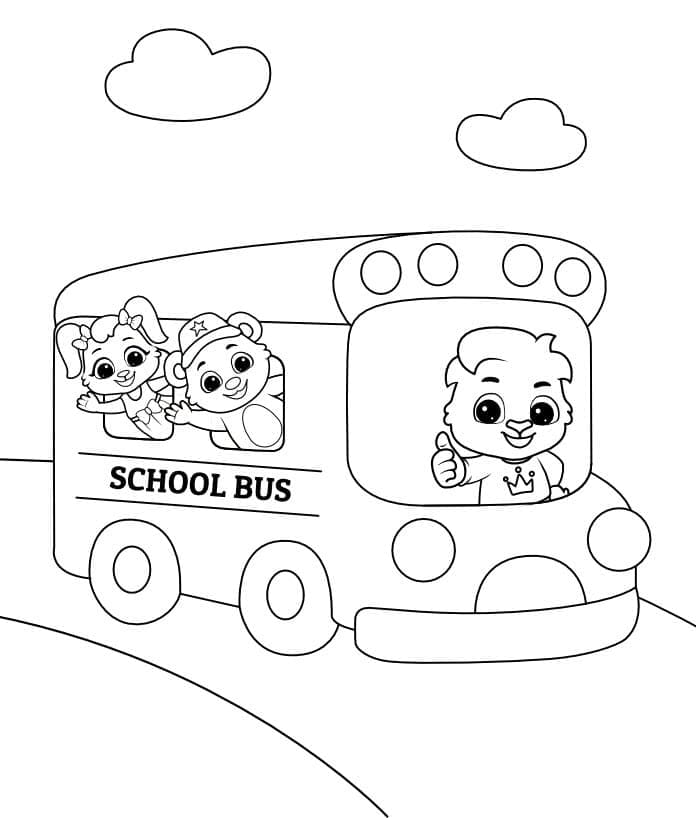 Desenho deUm Lindo Ônibus Escolar para colorir