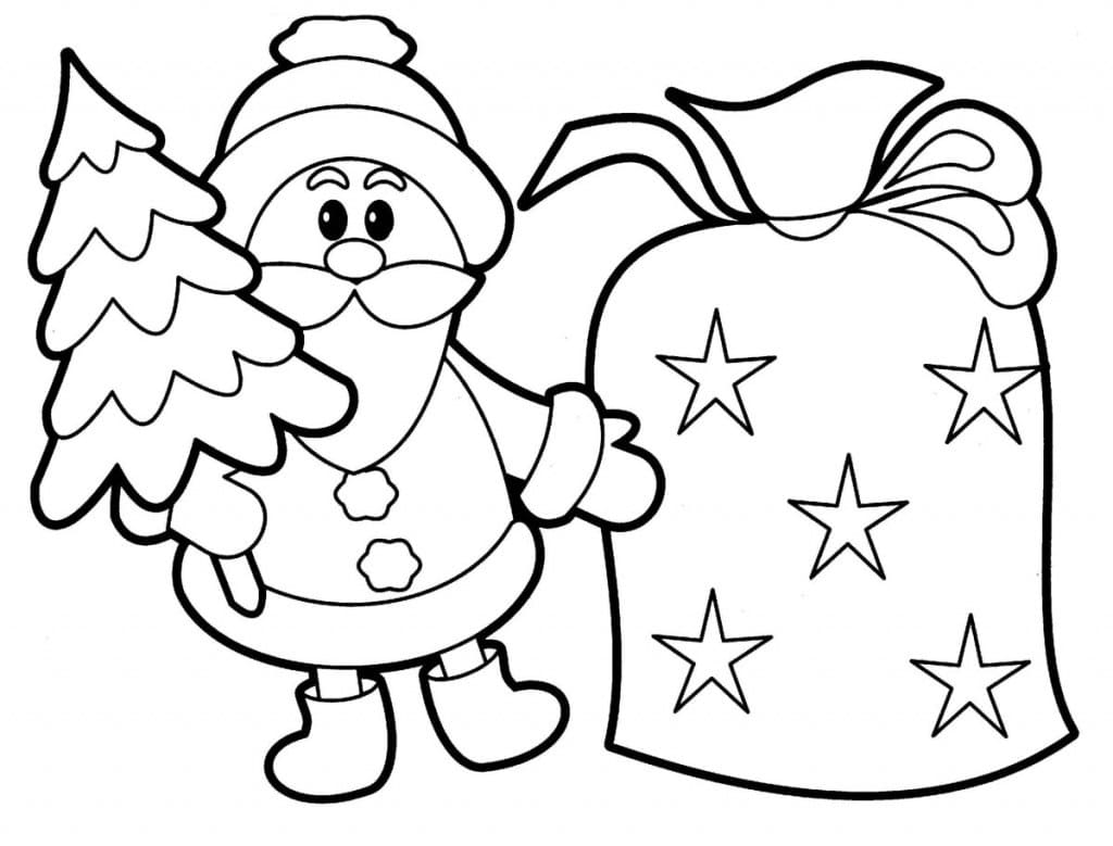 Desenho deUm Lindo Papai Noel para colorir