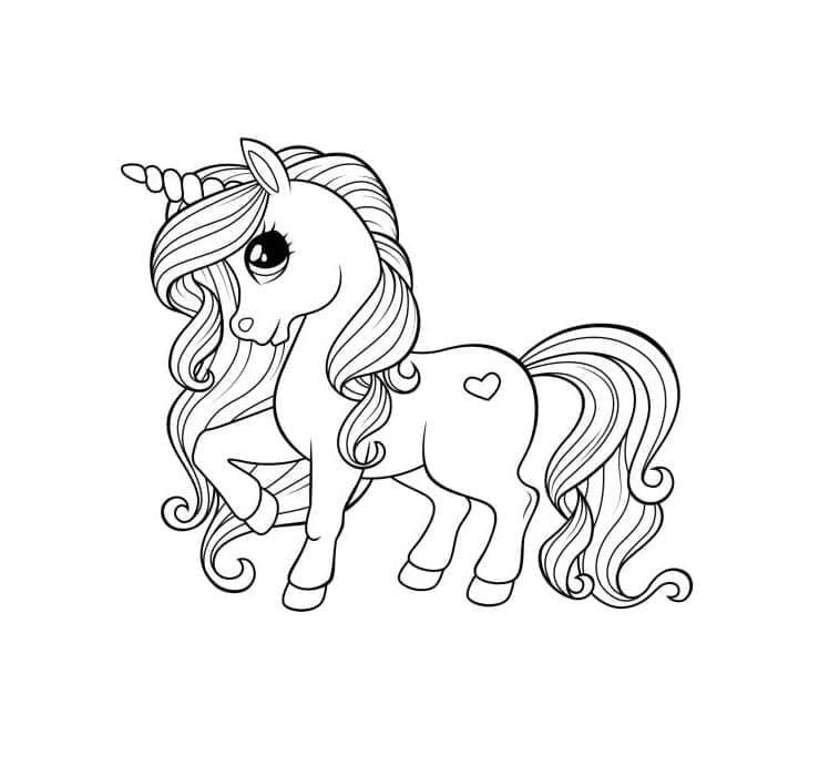 Desenho deUm Lindo Unicornio Bebe para colorir