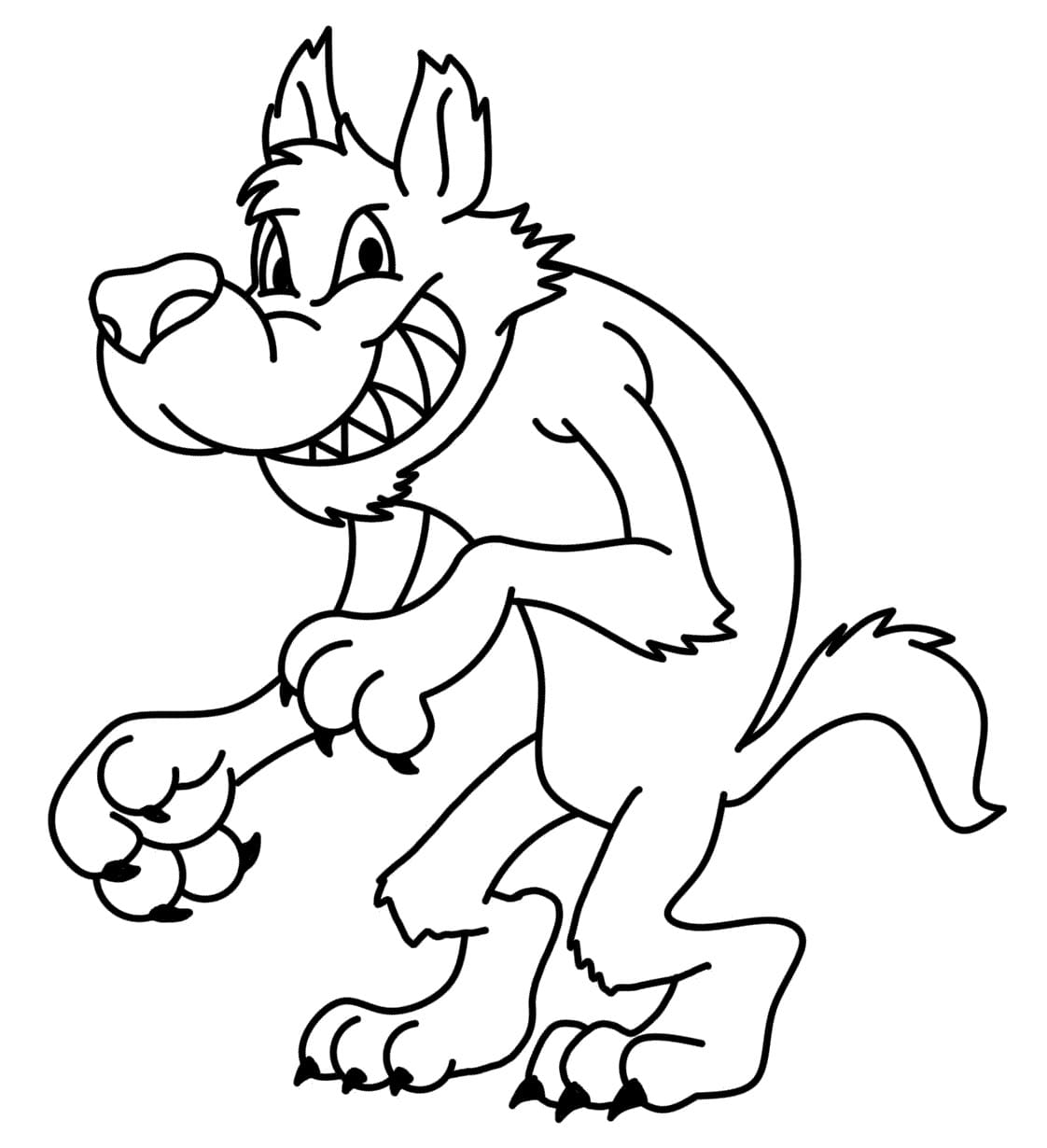 Desenho deUm Lobo Mau para colorir