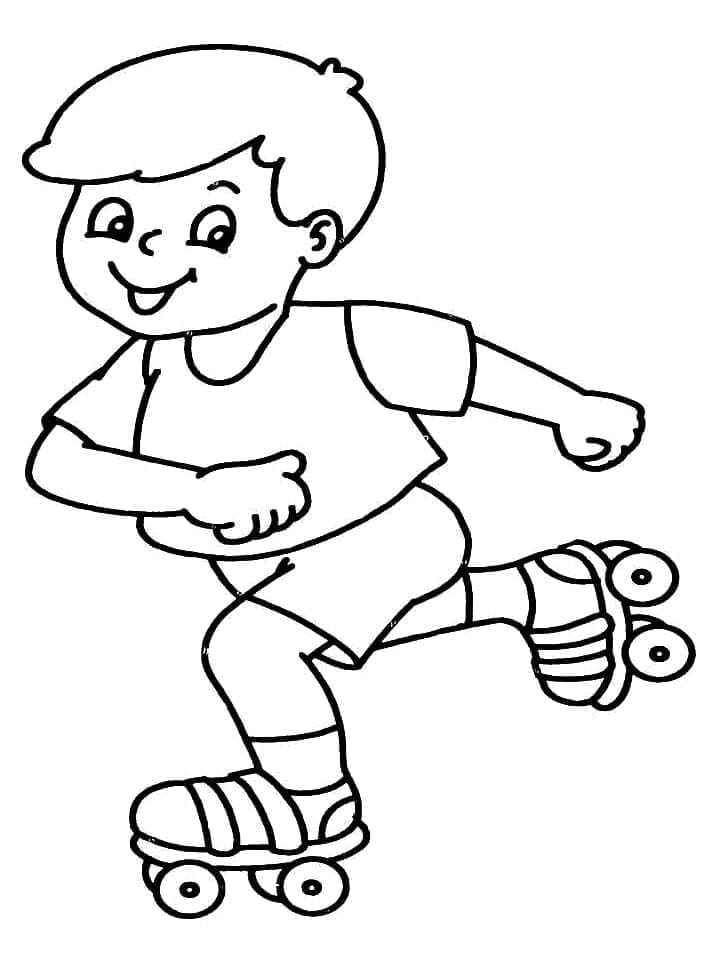 Desenho deUm Menino de Patins para colorir