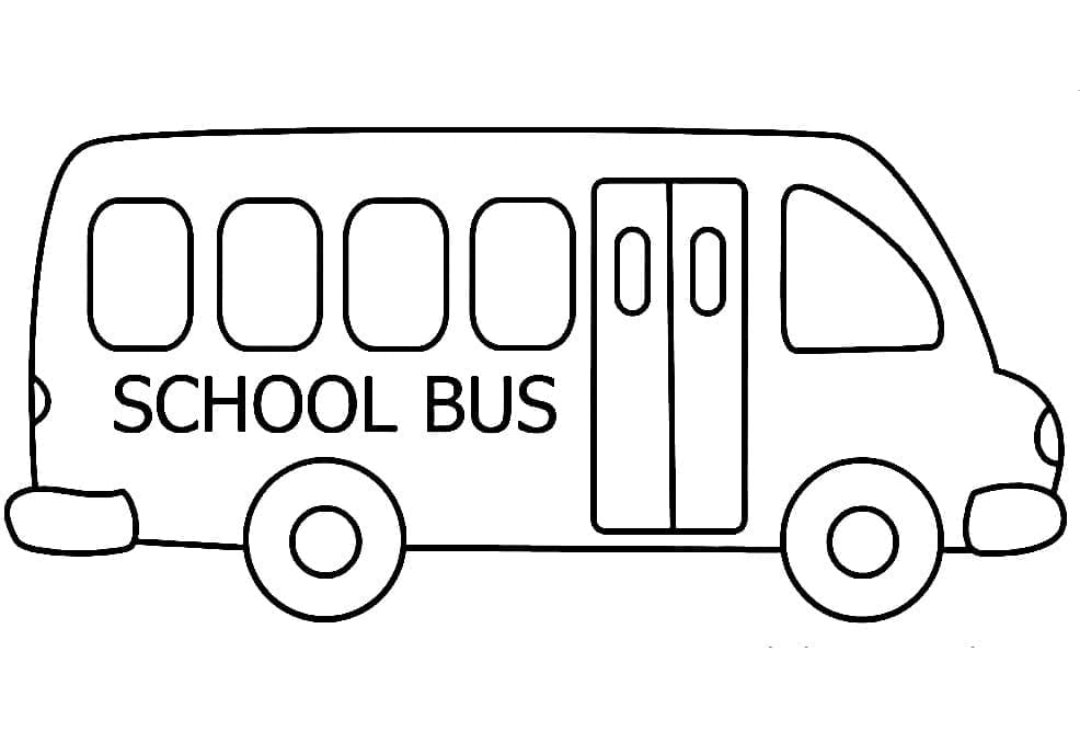 Desenho deUm Ônibus Escolar Fácil para colorir