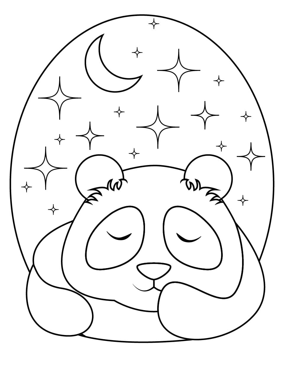 Desenho deUm Panda Dormindo para colorir