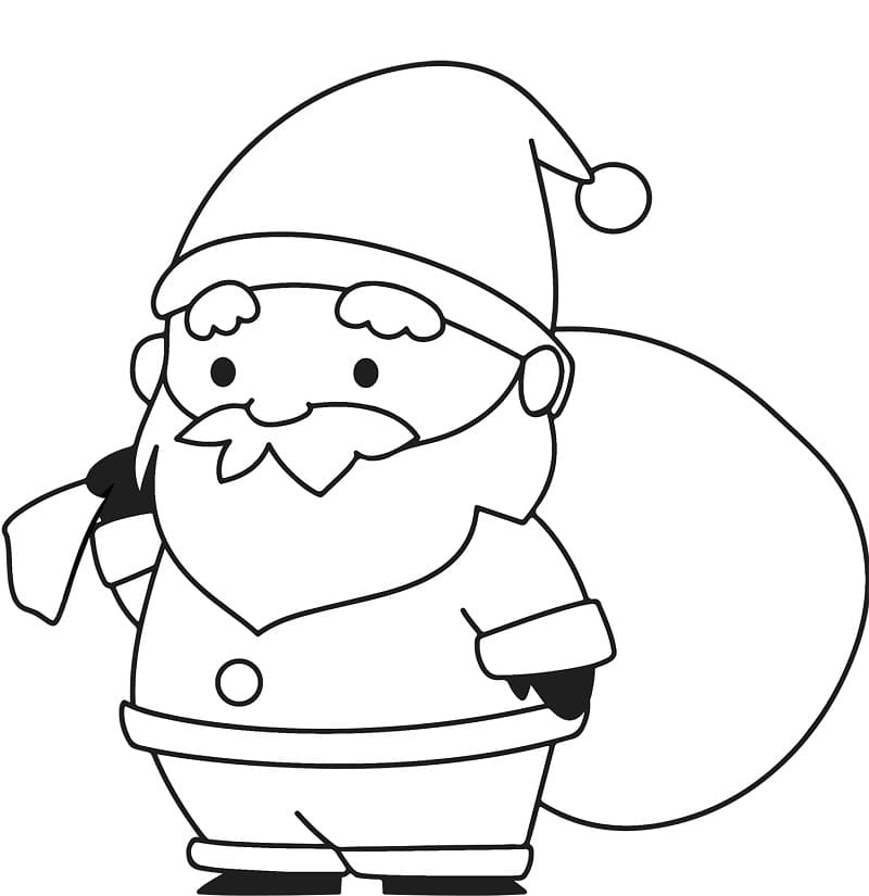 Desenho deUm Papai Noel Simples para colorir