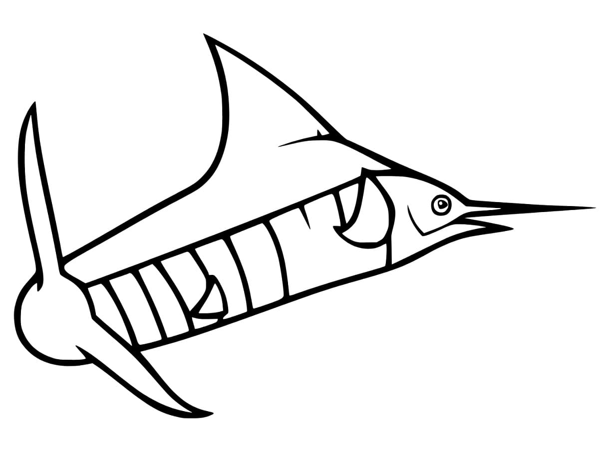 Desenho deUm Peixe Marlin Normal para colorir