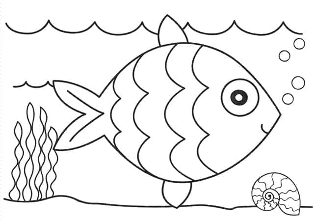 Desenho deUm Peixe Muito Fofo para colorir