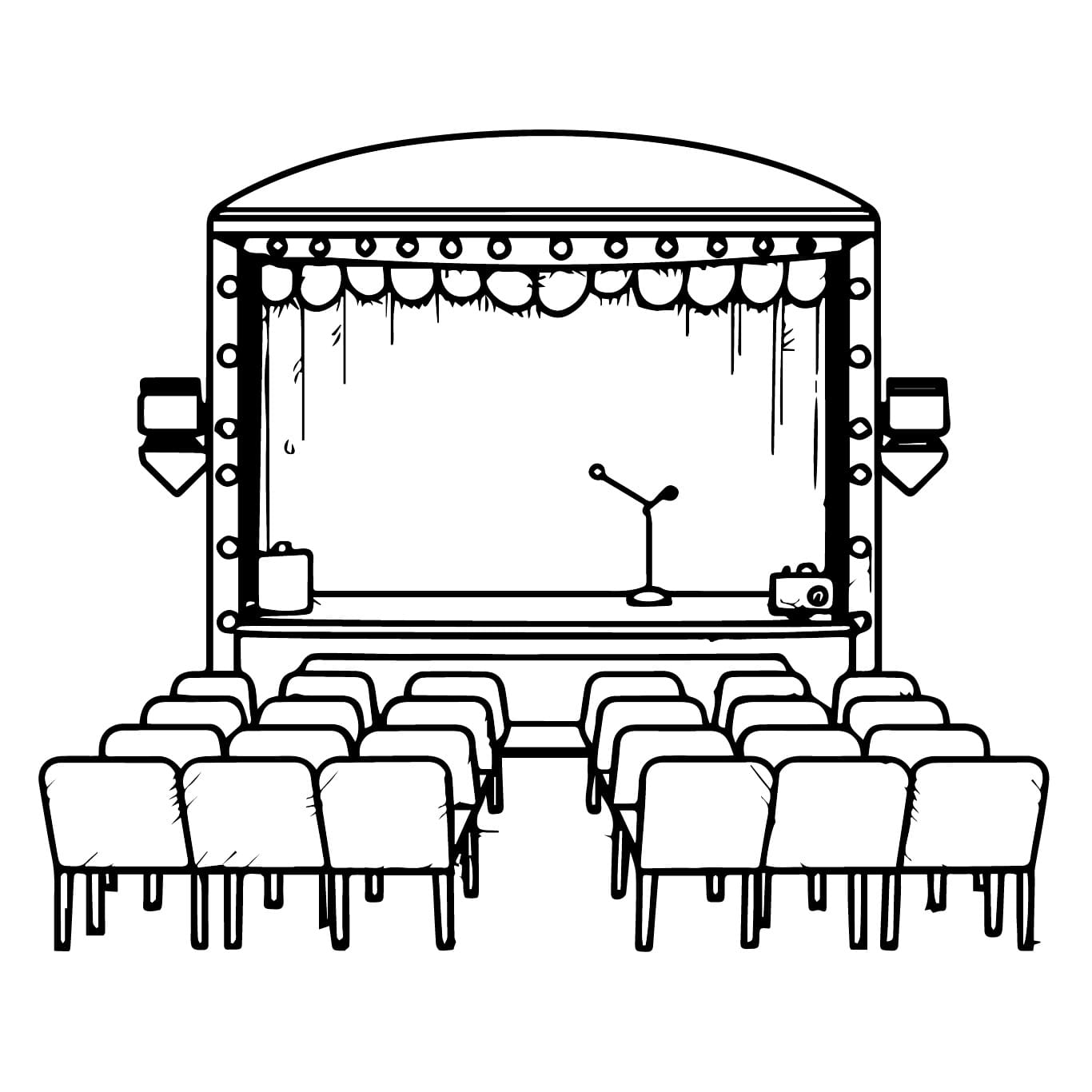 Desenho deUm Pequeno Teatro para colorir