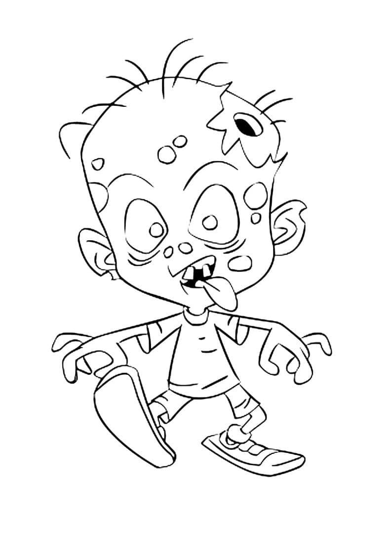 Desenho deUm Pequeno zumbi para colorir