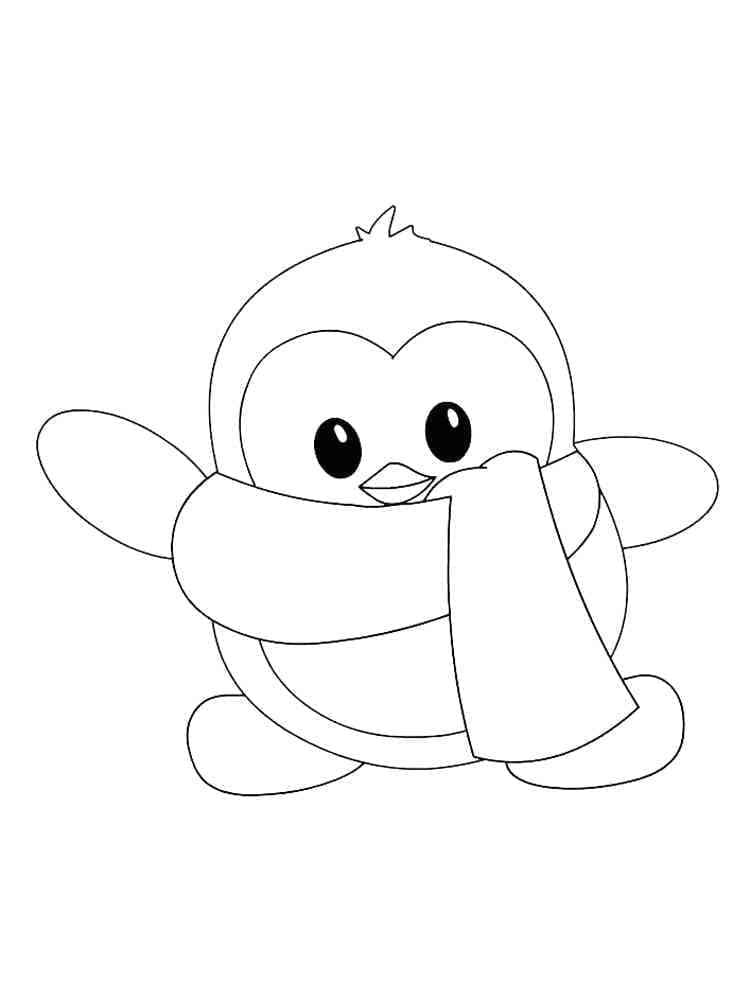 Desenho deUm Pinguim Feliz para colorir