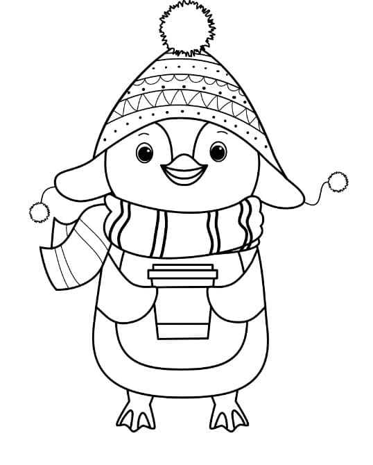 Desenho deUm Pinguim Fofo para colorir