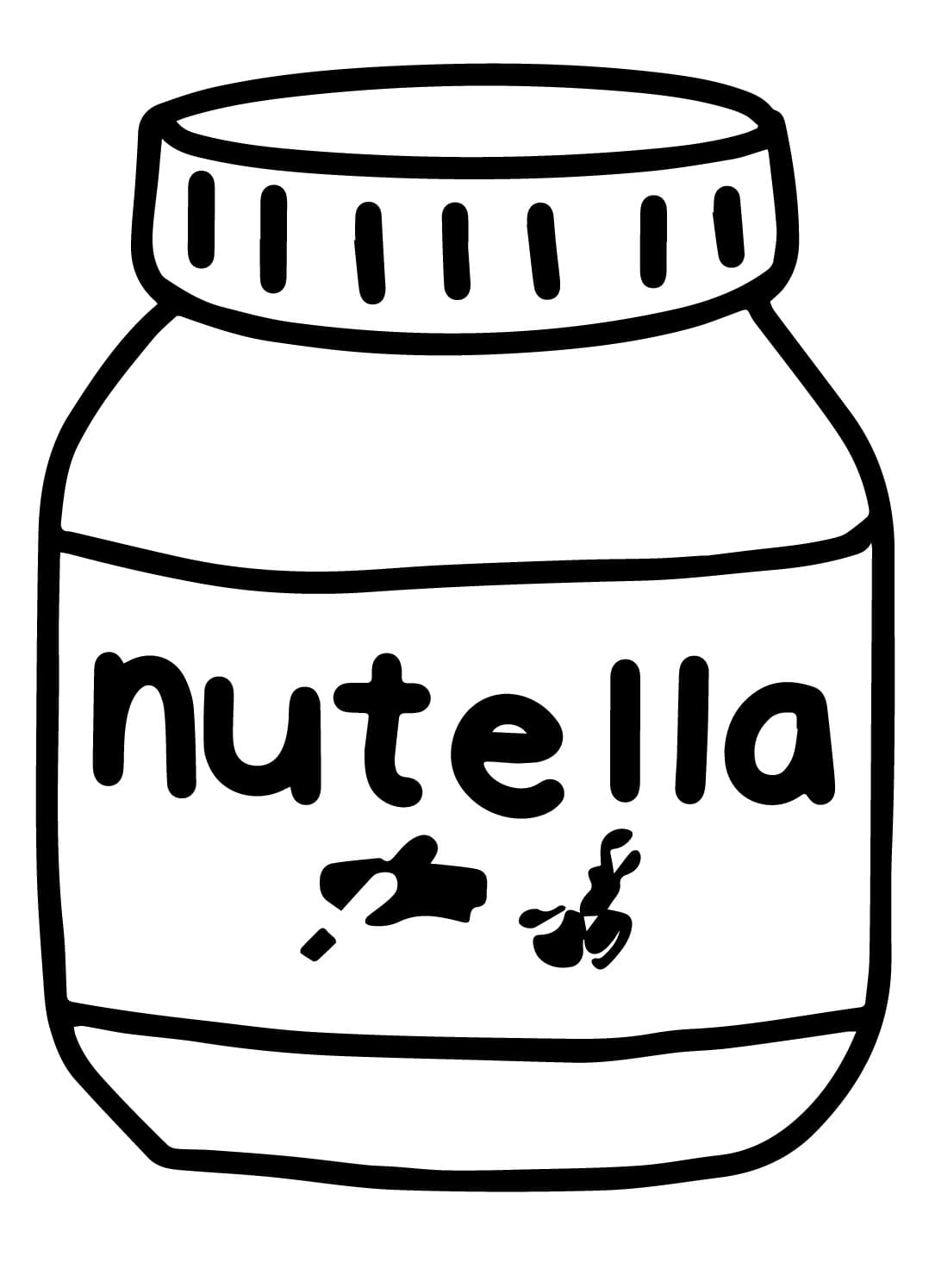 Desenho deUm Pote de Nutella Simples para colorir