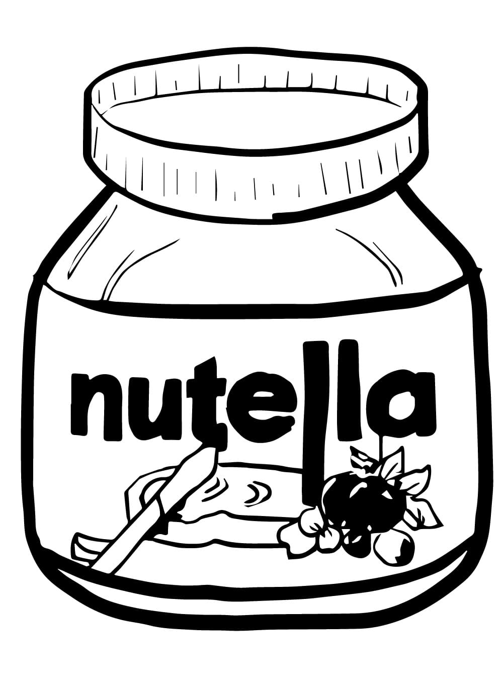 Desenho deUm Pote de Nutella para colorir