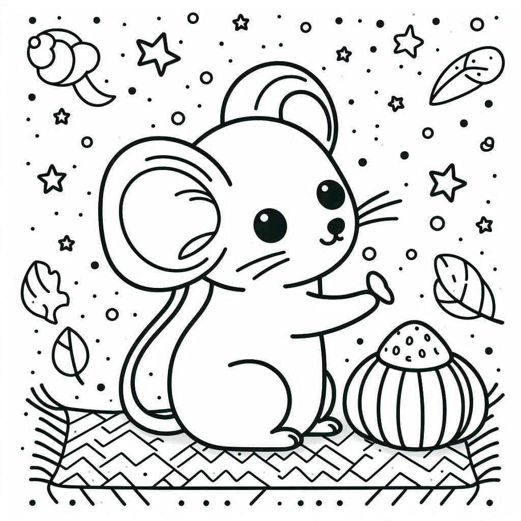 Desenho deUm Ratinho para colorir