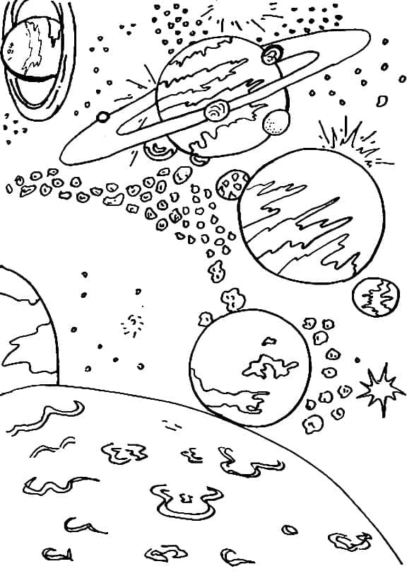 Desenho deUm Sistema Solar para colorir