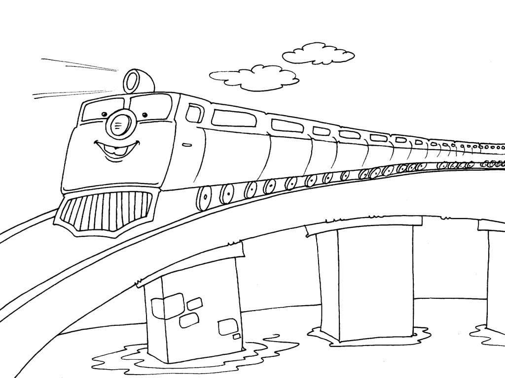 Desenho deUm Trem Animado para colorir