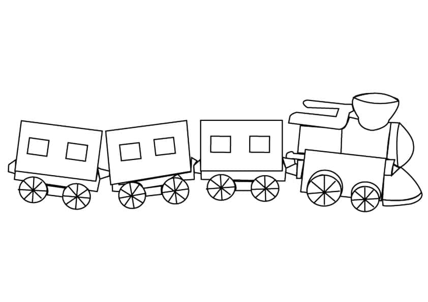 Desenho deUm Trem Fácil para colorir