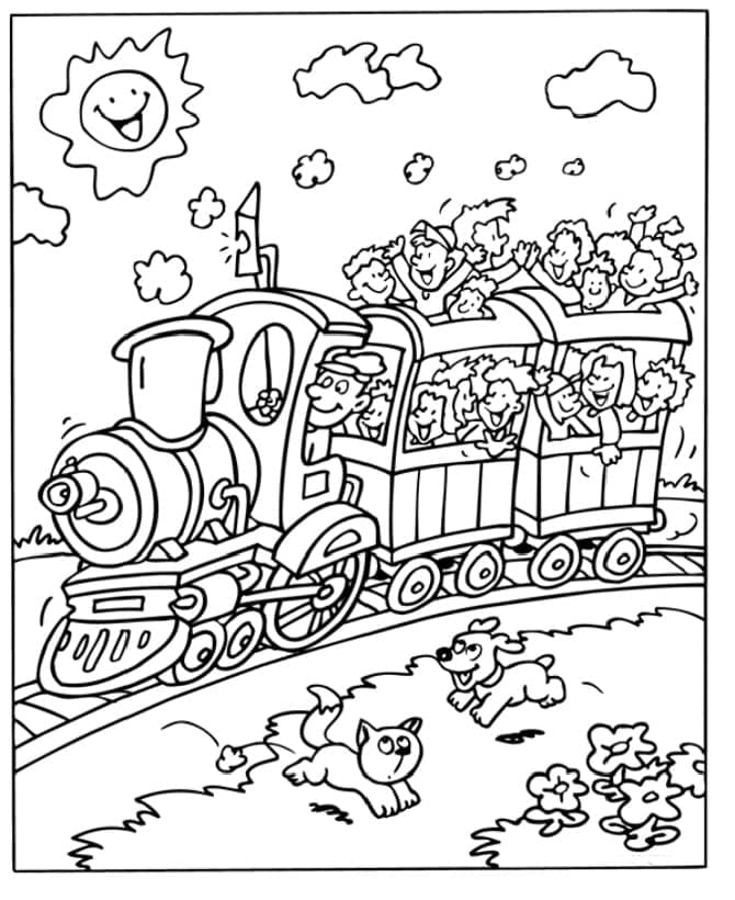 Desenho deUm Trem Fofo para colorir