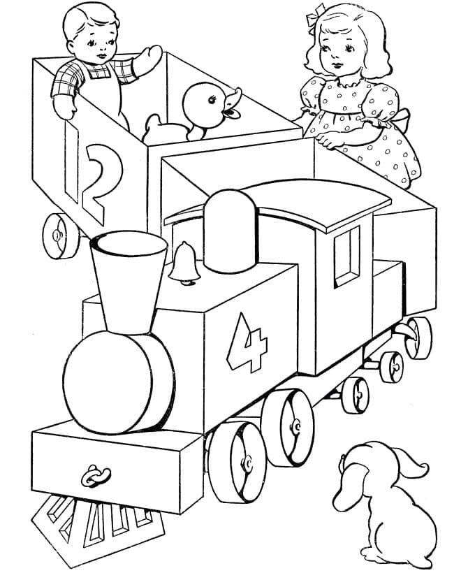 Desenho deUm Trem de Brinquedo para colorir