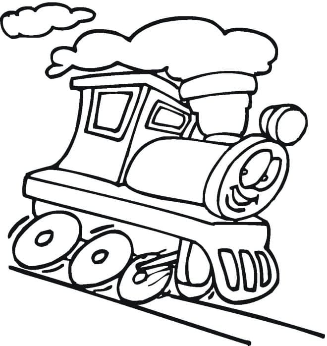 Desenho deUm Trem de Desenho Animado para colorir