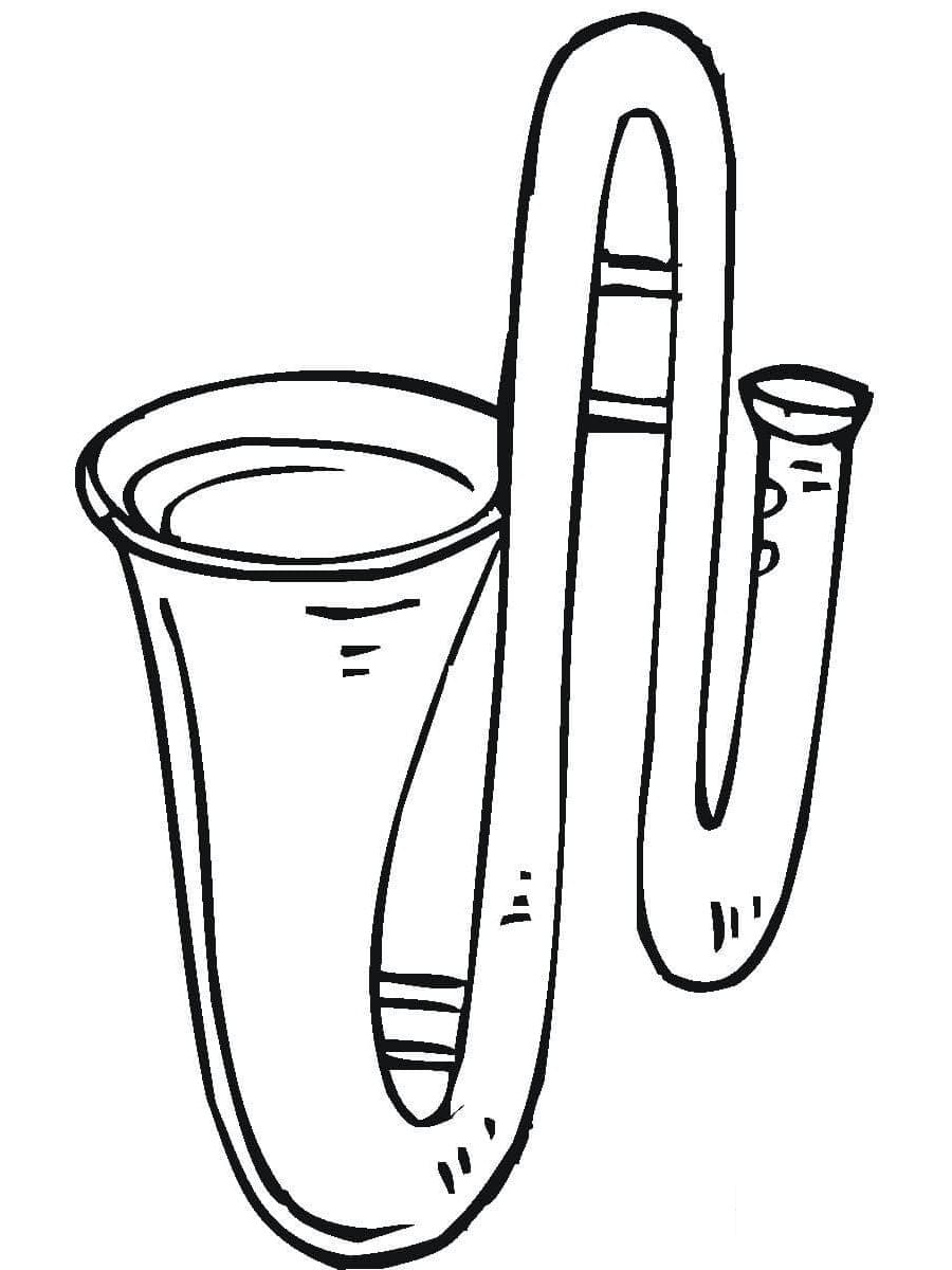 Desenho deUm Trombone para colorir