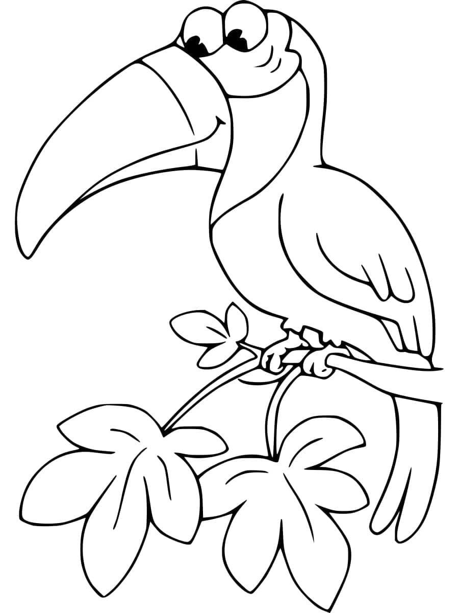 Desenho deUm Tucano Engraçado para colorir