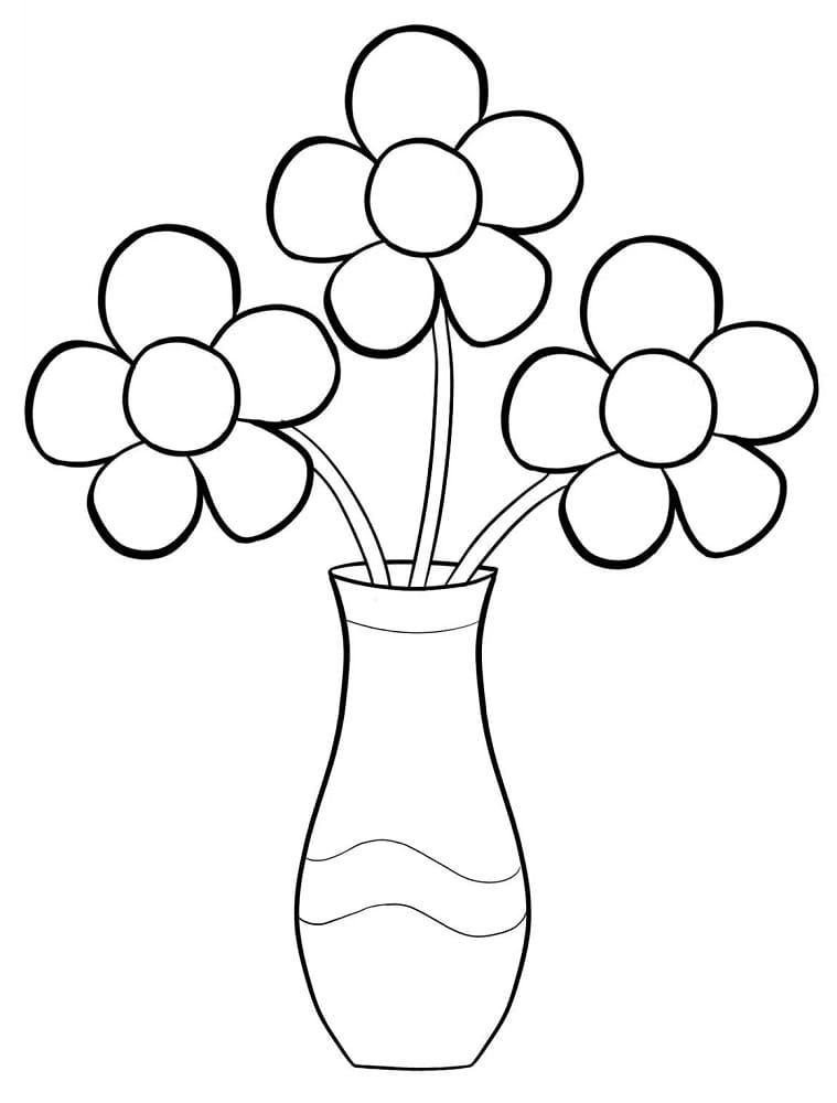 Desenho deUm Vaso de Flores para colorir