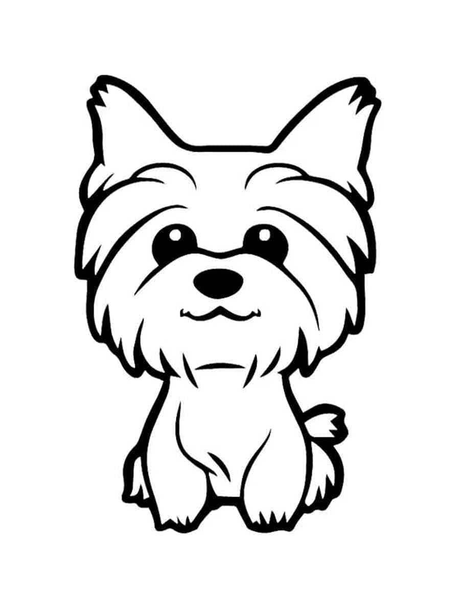 Desenho deUm Yorkshire Terrier Simples para colorir