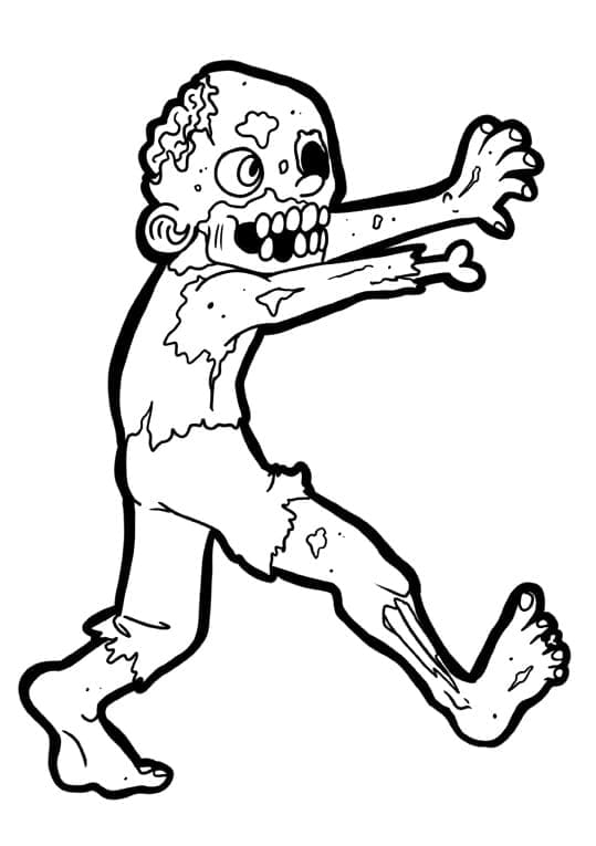 Desenho de Um Zumbi Ambulante para colorir