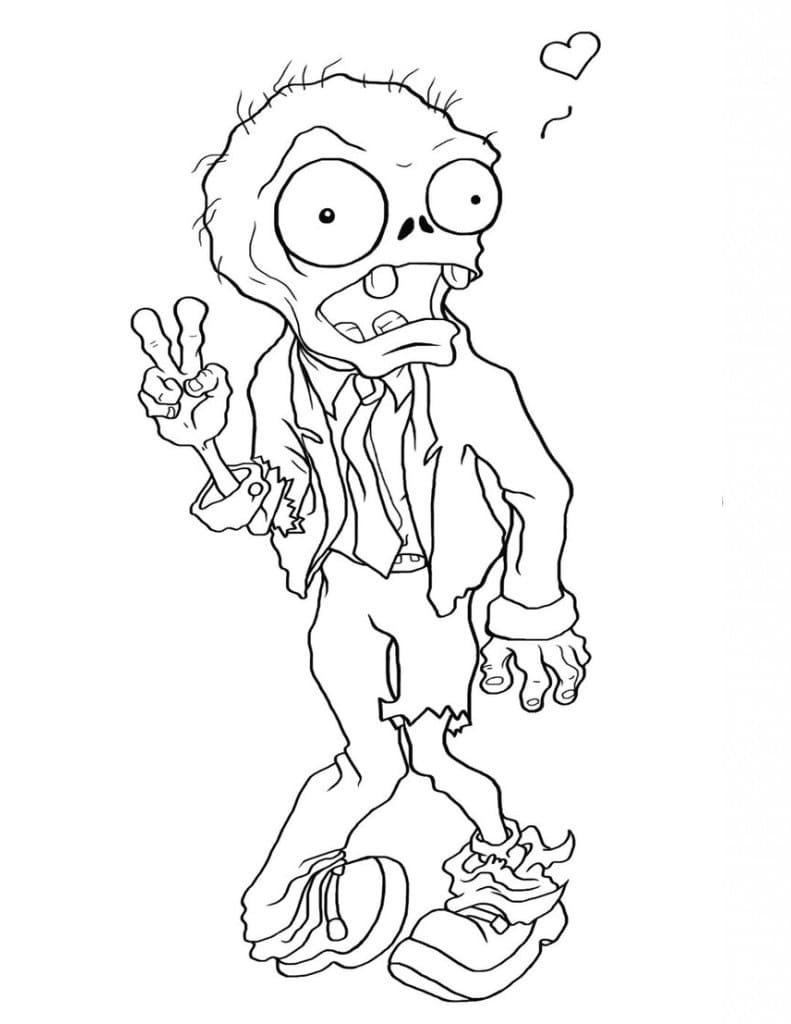 Desenho deUm Zumbi Amigável para colorir