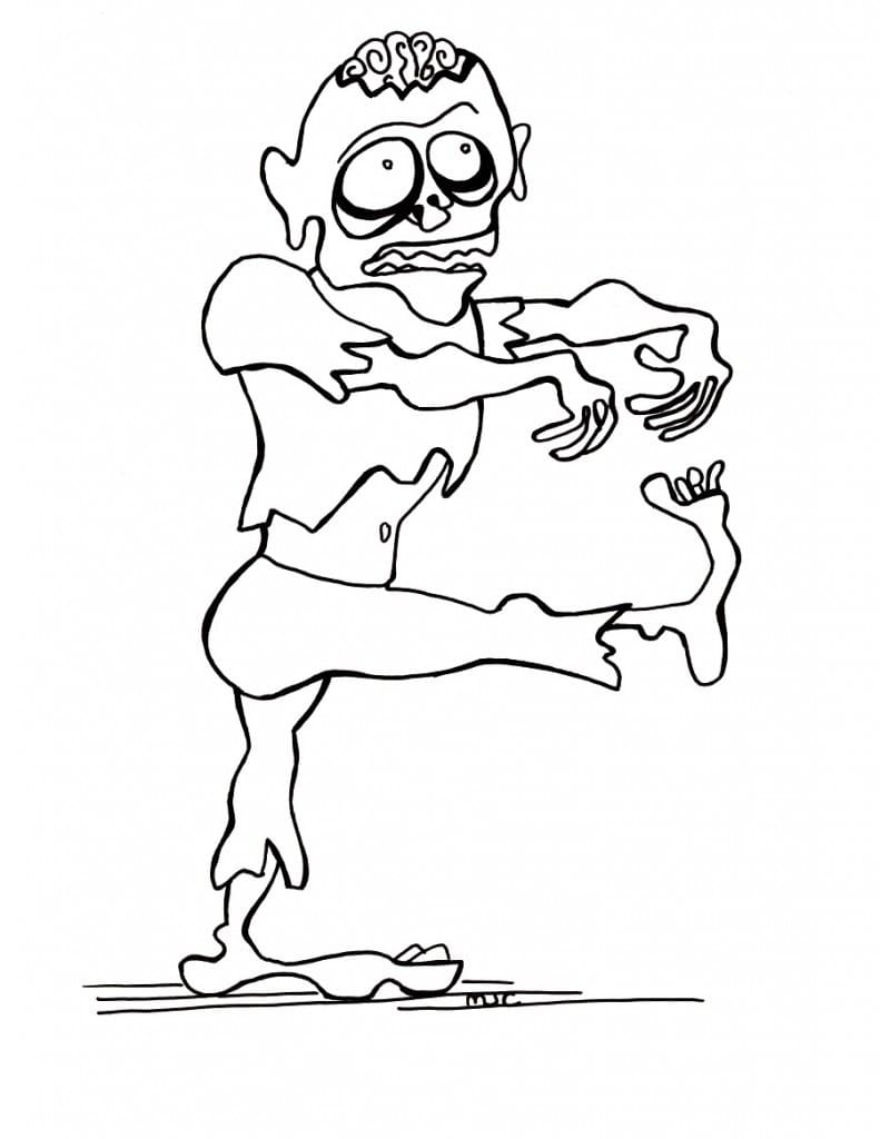 Desenho deUm Zumbi Engraçado para colorir