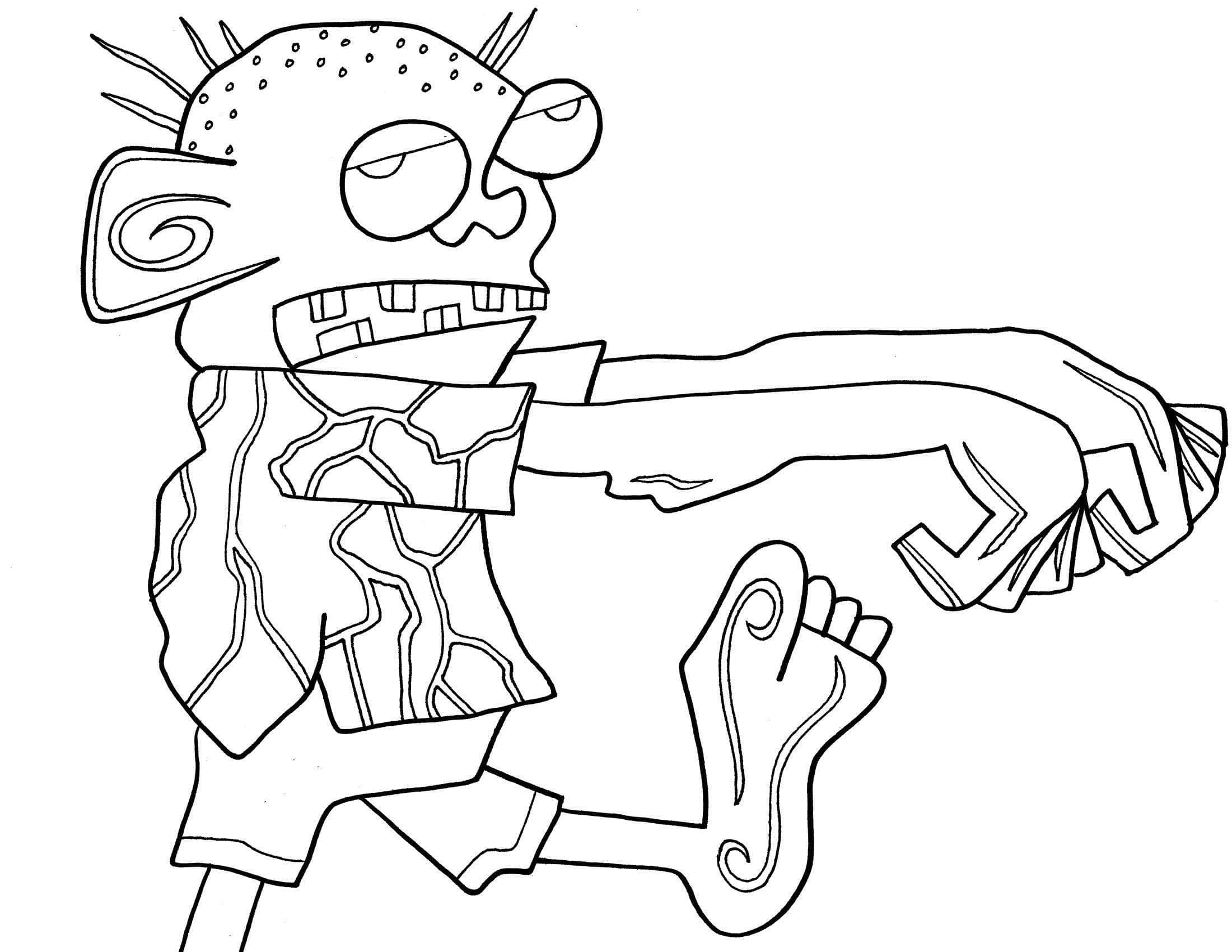 Desenho de Um Zumbi Hilariante para colorir