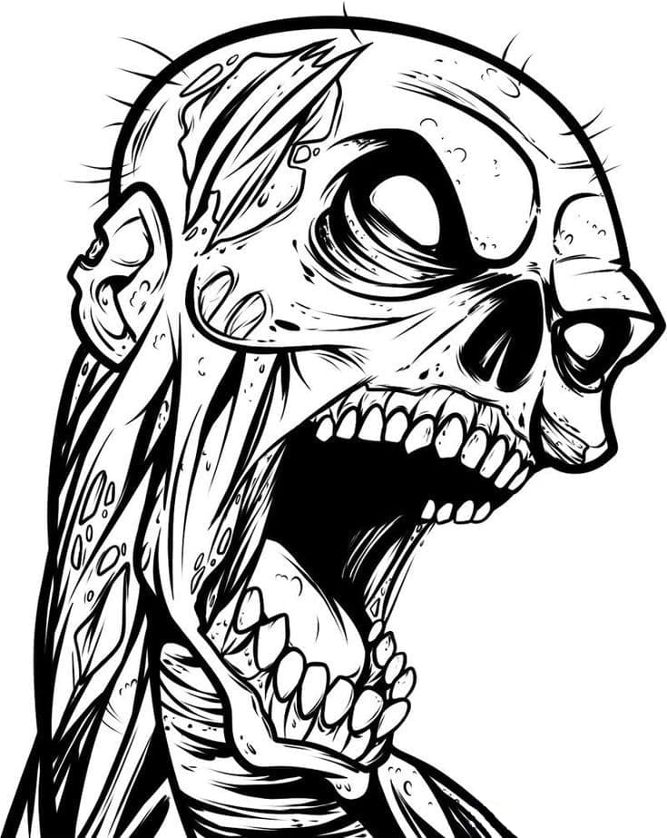 Desenho deUm Zumbi Irritado para colorir