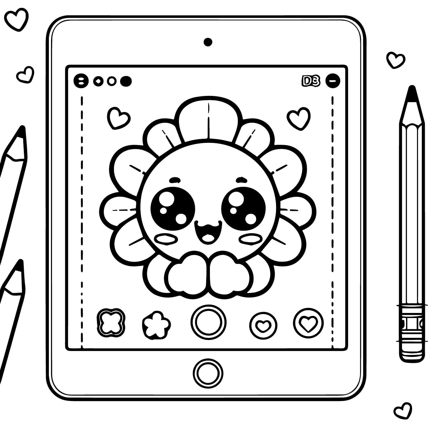 Desenho deUm iPad Fofo para colorir