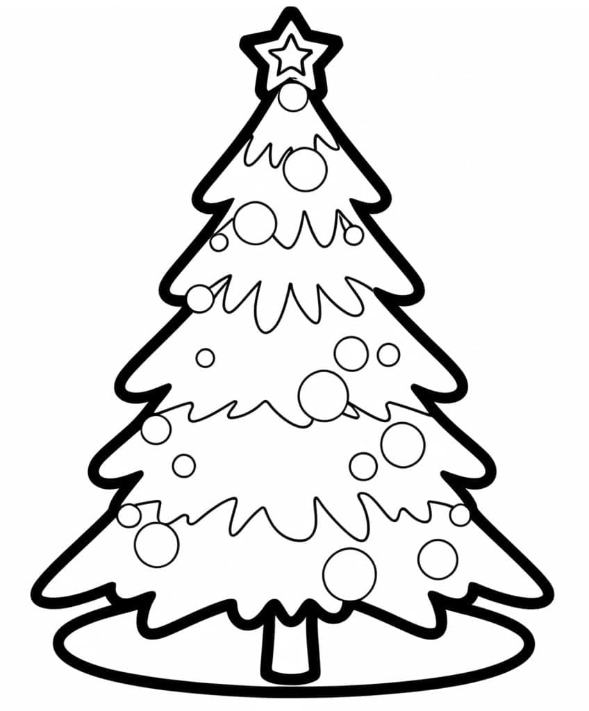 Desenho deUma Árvore de Natal Adorável para colorir