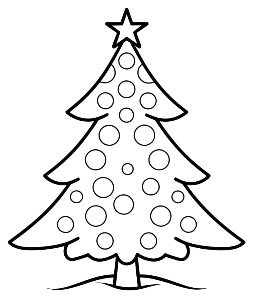 Desenho deUma Árvore de Natal Simples para colorir