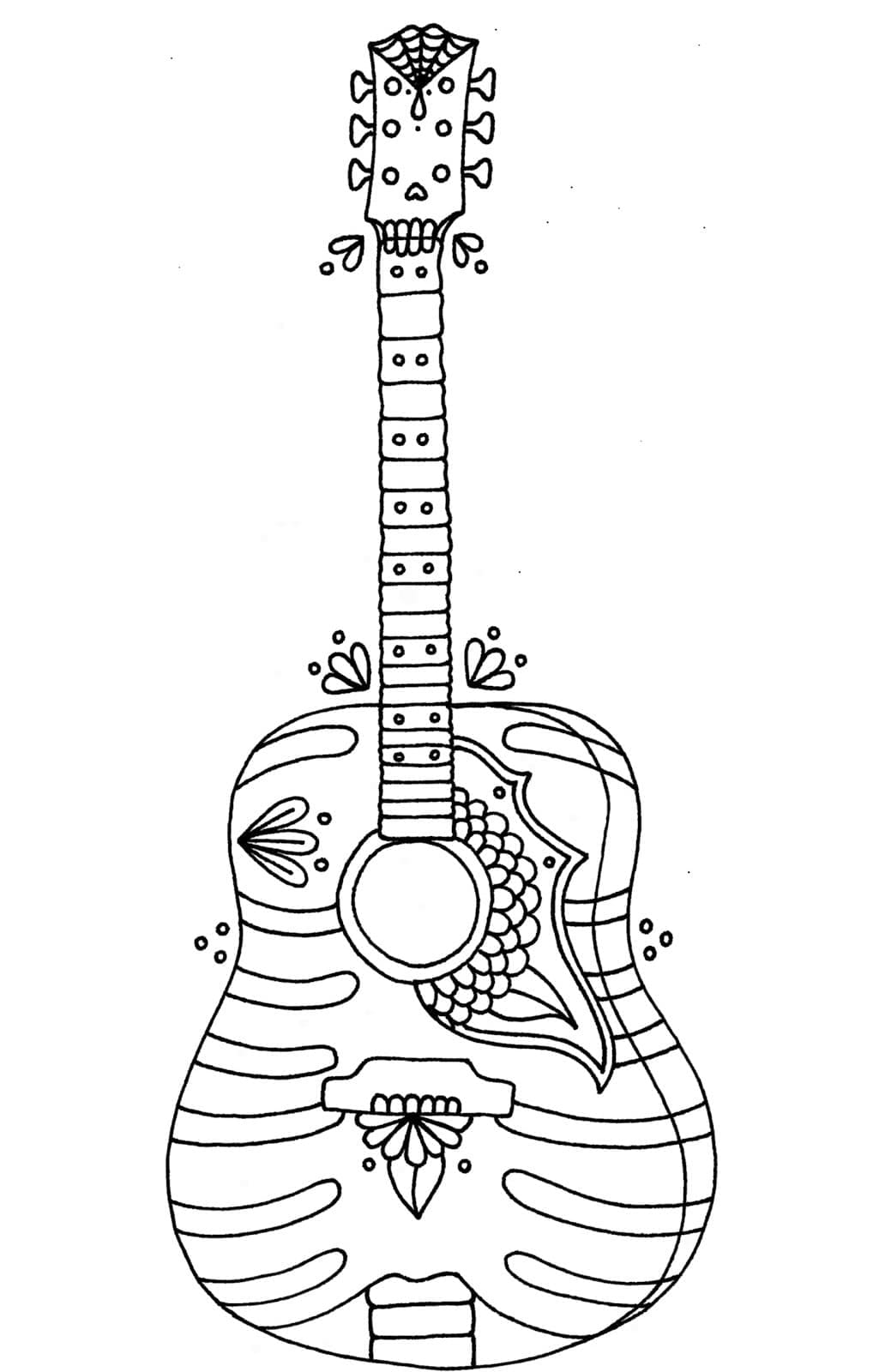 Desenho deUma Bela Guitarra para colorir