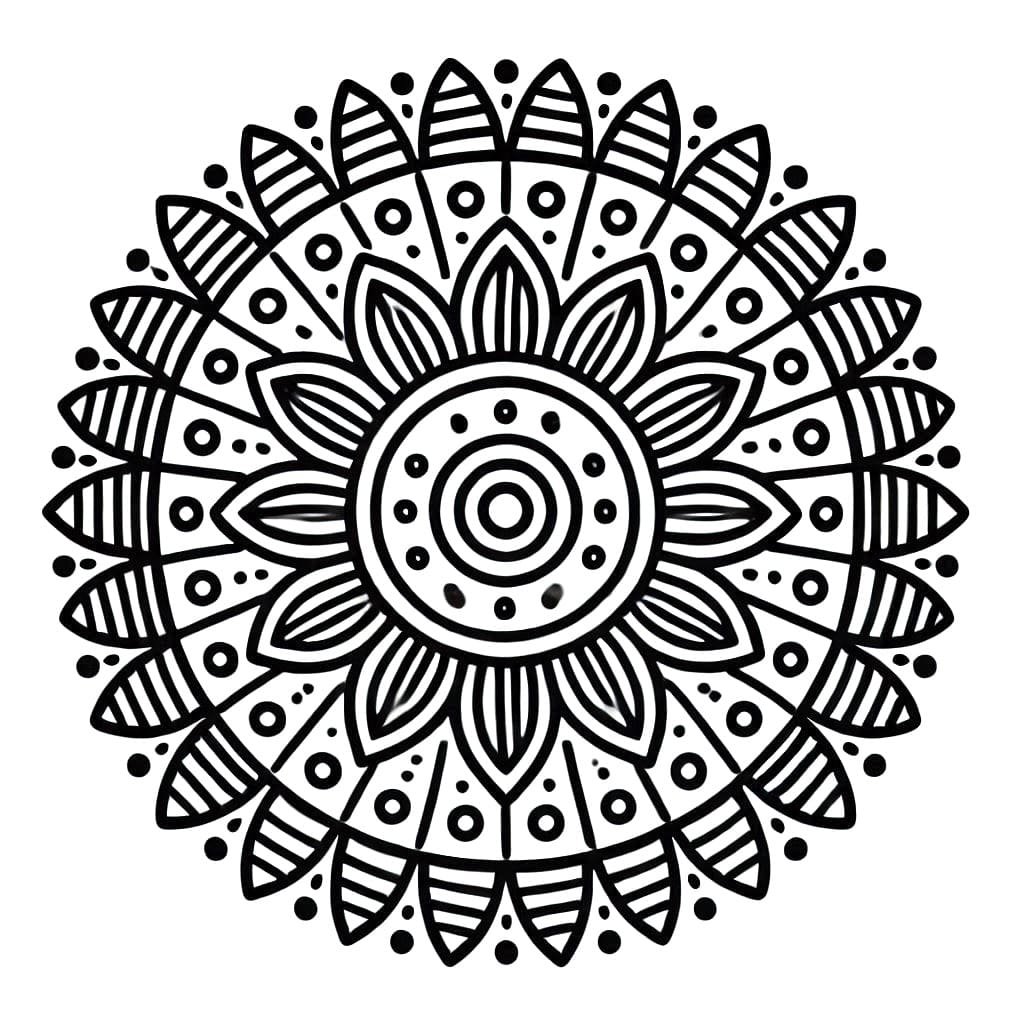 Desenho deUma Bela Mandala Africana para colorir